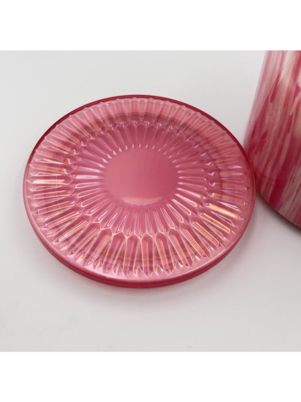 Bath & Body Works Champagne Toast 3 Wick Jar Candle Pink Glass Lid 14.5 oz - Picture 9 of 15